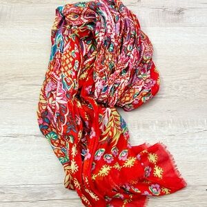 Vera Bradley Fringe Scarf Paisley in Paradise Orange Fire